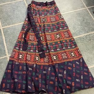Indian wrap skirt. Cotton, multicolored.